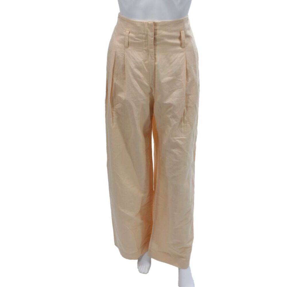 Ulla Johnson Womens Beige Linen Blend Pants Zip Fly Size 4